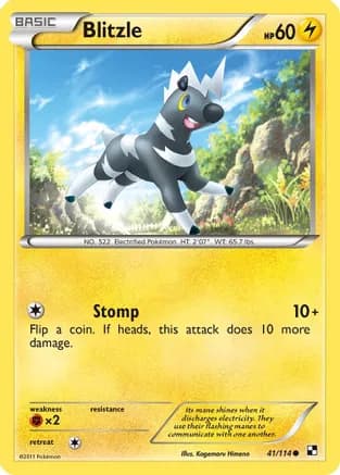 Blitzle (41) — Black and White Pokémon TCG card by Ryo Ueda