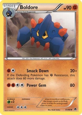 Boldore (51) — Emerging Powers Pokémon TCG card by Kent Kaneko