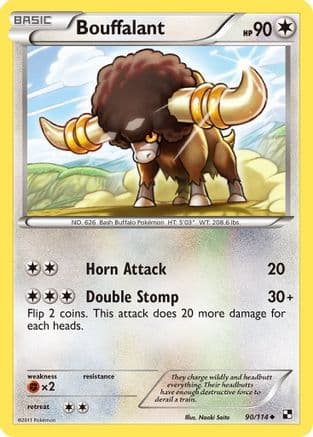 Bouffalant (90) — Black and White Pokémon TCG card by Nooki Saito