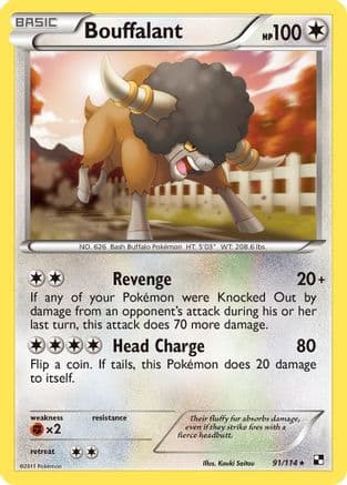 Bouffalant (91) — Black and White Pokémon TCG card by Kouki Saito