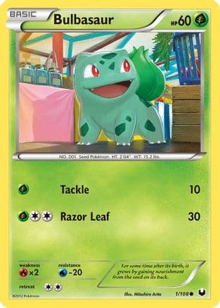 Bulbasaur — Dark Explorers Pokémon TCG card by Yuu Nishida