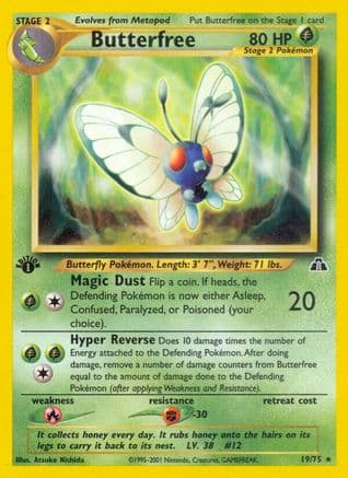 Butterfree — Neo Discovery Pokémon TCG card by Atsuko Nishida
