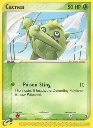 Cacnea - 58/100 — EX Sandstorm Pokémon TCG card by Midori Harada