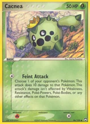 Cacnea — EX Power Keepers Pokémon TCG card by Hajime Kusajima