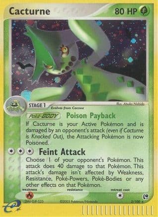 Cacturne — EX Sandstorm Pokémon TCG card by Atsuko Nishida
