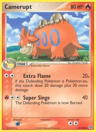 Camerupt — EX Emerald Pokémon TCG card by Masakazu Fukuda