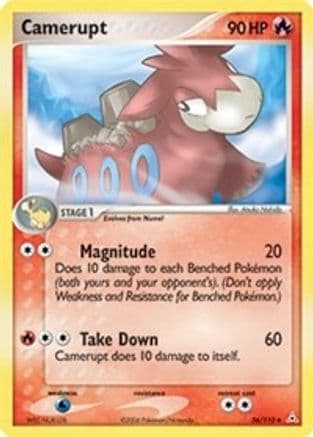 Camerupt — EX Holon Phantoms Pokémon TCG card by Atsuko Nishida