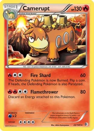 Camerupt — Boundaries Crossed Pokémon TCG card by Akira Komayama