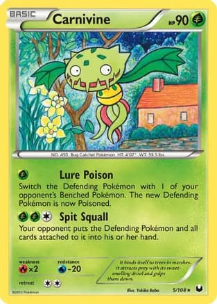 Carnivine — Dark Explorers Pokémon TCG card by Masakazu Fukuda