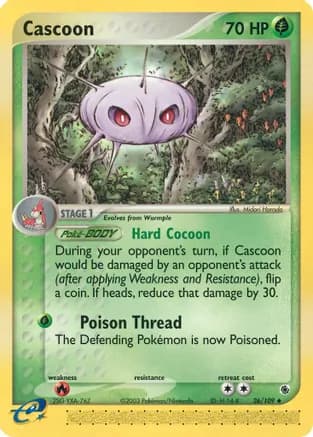 Cascoon — EX Ruby and Sapphire Pokémon TCG card by Midori Harada