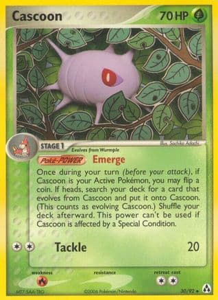 Cascoon — Legend Maker Pokémon TCG card by Sachiko Adachi