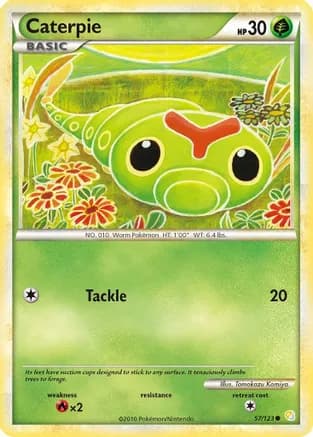 Caterpie — HeartGold SoulSilver Pokémon TCG card by Tomokazu Komiya