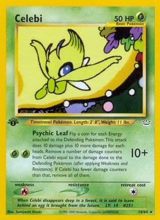 Celebi (16) — Neo Revelation Pokémon TCG card by Sumiyoshi Kizuki