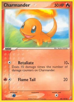 Charmander — Crystal Guardians Pokémon TCG card by Sachiko Adachi
