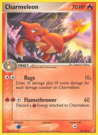 Charmeleon — Crystal Guardians Pokémon TCG card by Kagemaru Himeno