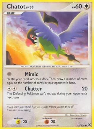 Chatot — Majestic Dawn Pokémon TCG card by Kagemaru Himeno