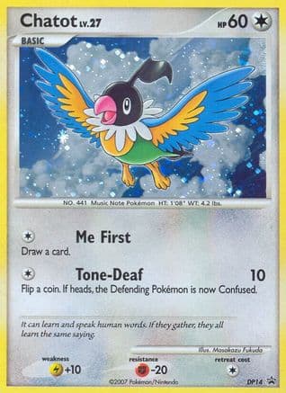 Chatot - DP14 — Diamond and Pearl Promos Pokémon TCG card by Masakazu Fukuda