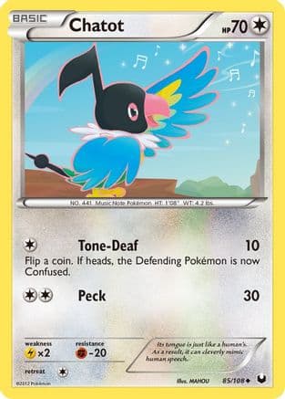 Chatot — Dark Explorers Pokémon TCG card by MAHOU