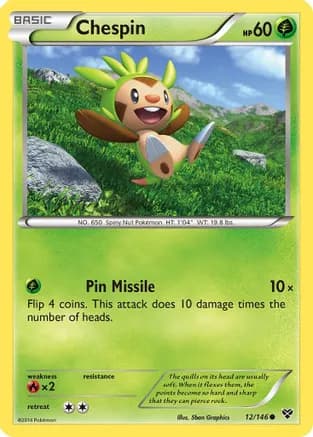 Chespin — XY Base Set Pokémon TCG card by 5ban Graphics