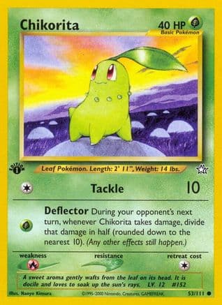 Chikorita (53) — Neo Genesis Pokémon TCG card by Naoyo Kimura