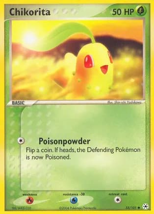 Chikorita — EX Hidden Legends Pokémon TCG card by Shin-ichi Yoshikawa