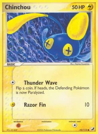 Chinchou — EX Unseen Forces Pokémon TCG card by sowsow