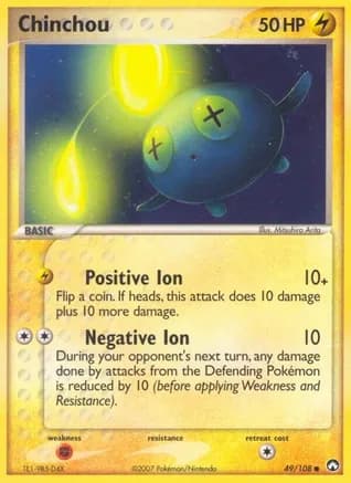 Chinchou — EX Power Keepers Pokémon TCG card by Aya Kusube