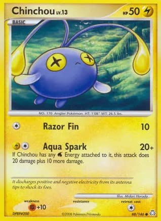 Chinchou (88) — Legends Awakened Pokémon TCG card by Midori Harada