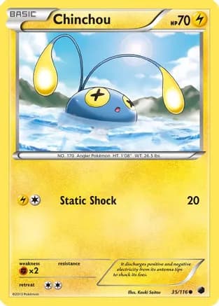 Chinchou — Plasma Freeze Pokémon TCG card by Kouki Saitou