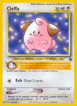 Cleffa — WoTC Promo Pokémon TCG card by Ken Sugimori