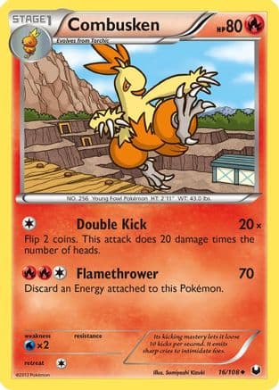 Combusken — Dark Explorers Pokémon TCG card by Sumiyoshi Kizuki