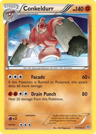 Conkeldurr — Plasma Storm Pokémon TCG card by Shin Nagasawa