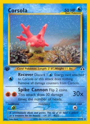 Corsola — Neo Discovery Pokémon TCG card by TOKIYA