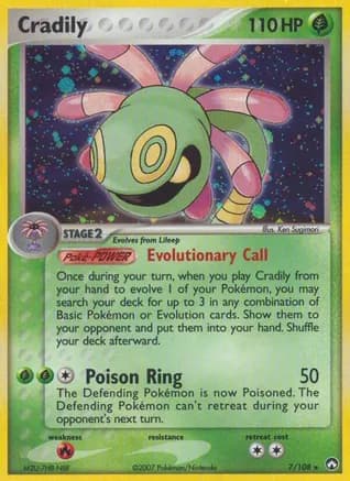 Cradily — EX Power Keepers Pokémon TCG card by Ken Sugimori