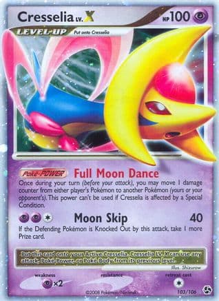 Cresselia LV.X — Great Encounters Pokémon TCG card by Shizurow