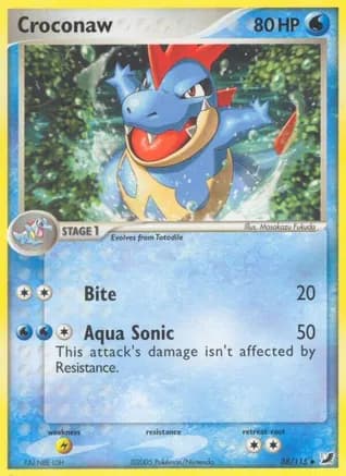 Croconaw — EX Unseen Forces Pokémon TCG card by kawayoo