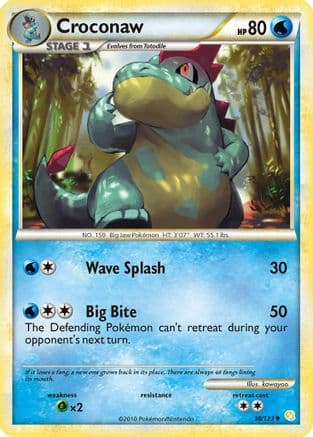 Croconaw — HeartGold SoulSilver Pokémon TCG card by kawayoo