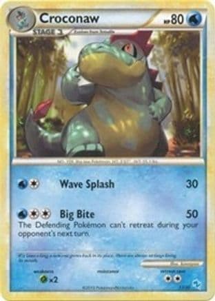 Croconaw (#13) — HGSS Trainer Kit: Gyarados & Raichu Pokémon TCG card by Kagemaru Himeno