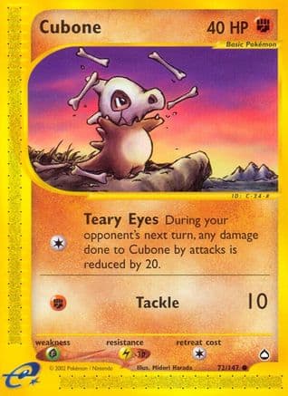 Cubone — Aquapolis Pokémon TCG card by Midori Harada