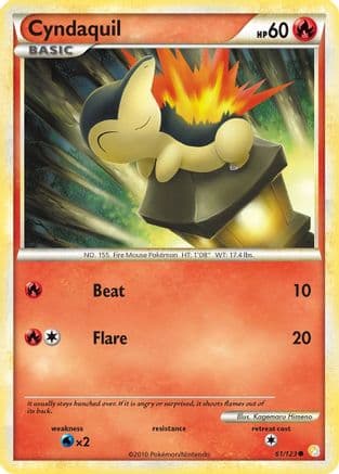 Cyndaquil — HeartGold SoulSilver Pokémon TCG card by Kagemaru Himeno
