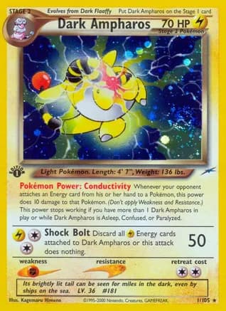 Dark Ampharos — Neo Destiny Pokémon TCG card by Kagemaru Himeno