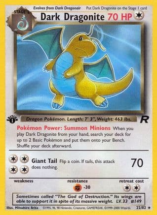 Dark Dragonite (22) — Team Rocket Pokémon TCG card by Mitsuhiro Arita