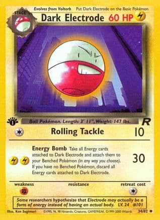 Dark Electrode — Team Rocket Pokémon TCG card by Ken Sugimori