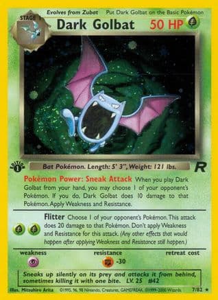 Dark Golbat (7) — Team Rocket Pokémon TCG card by Mitsuhiro Arita