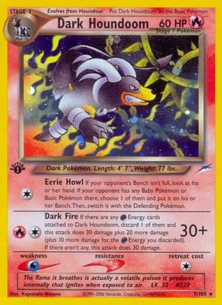 Dark Houndoom — Neo Destiny Pokémon TCG card by Kagemaru Himeno