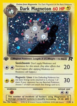 Dark Magneton (11) — Team Rocket Pokémon TCG card by Miki Tanaka