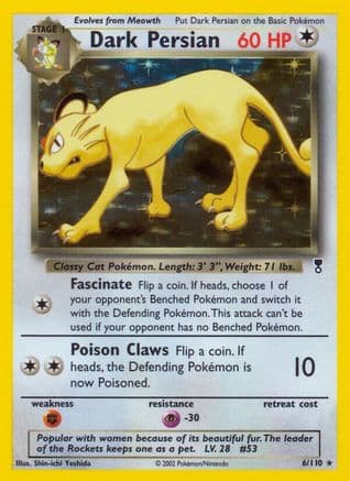 Dark Persian — Legendary Collection Pokémon TCG card by Shin-ichi Yoshida