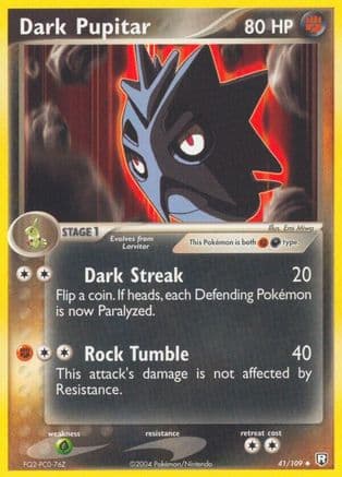 Dark Pupitar - 041/109 — EX Team Rocket Returns Pokémon TCG card by Emi Miwa