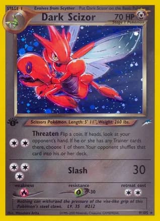 Dark Scizor — Neo Destiny Pokémon TCG card by Mitsuhiro Arita