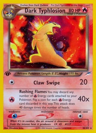 Dark Typhlosion — Neo Destiny Pokémon TCG card by Mitsuhiro Arita